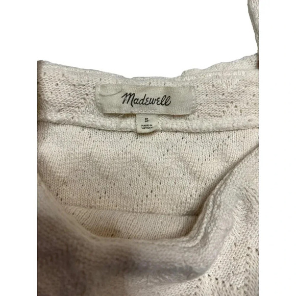 Madewell Cotton Cream Ruffled Tank Top-sz Small - Picture 6 of 7